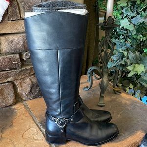 Black Leather Michael Kors Riding Boots (Size 9)